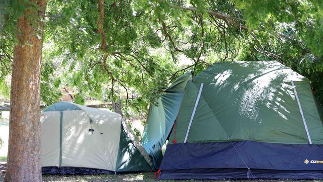 Tents pictured in Enmore Park in Marrickville. Picture: Damian Shaw