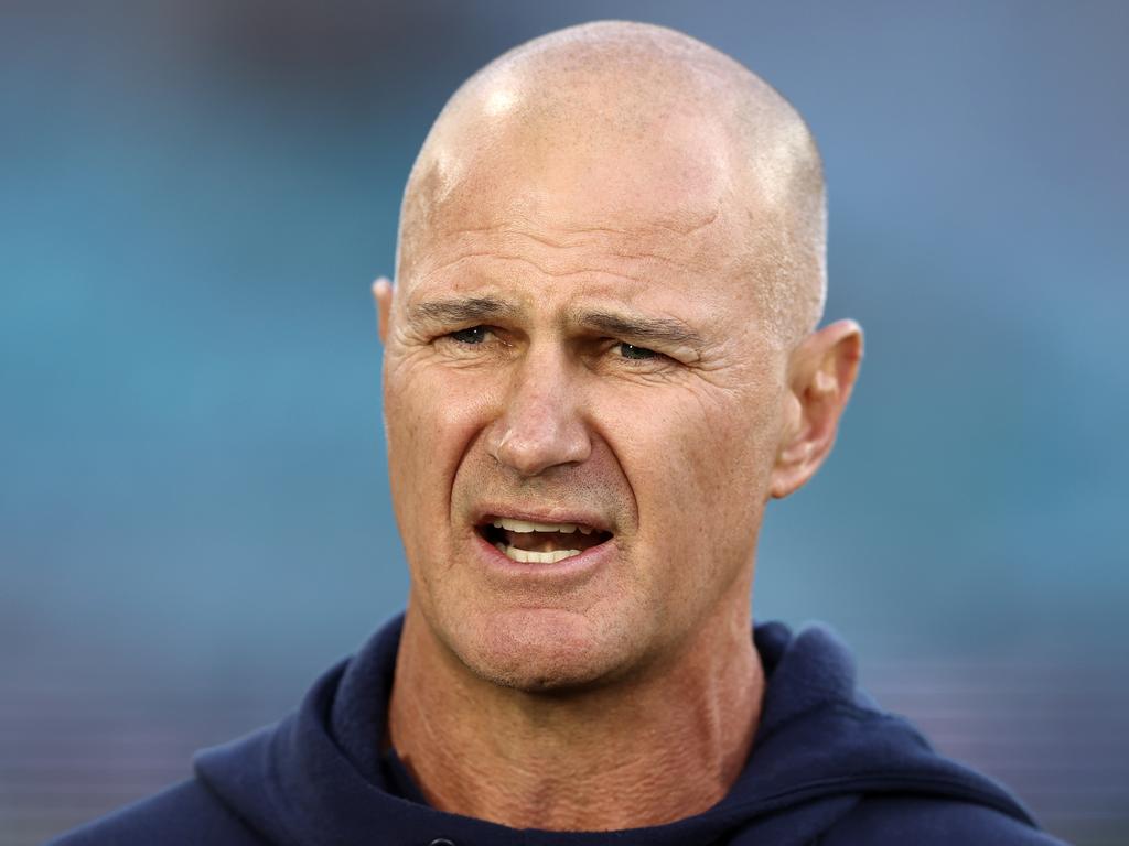 Eels coach Brad Arthur was a picture of concern in the coaches box. Picture: Matt King/Getty Images