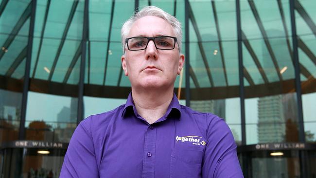 Together Union Queensland Secretary Alex Scott outside One William Street Brisbane. Picture: Sarah Marshall