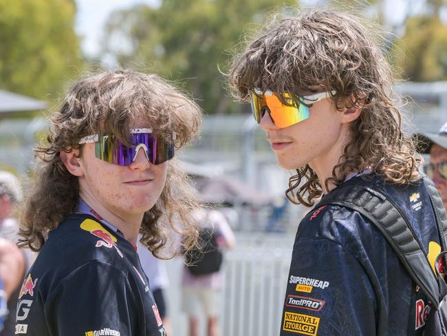 Flynn and Jack Price vying for best mullet at the VALO Adelaide 500, DECEMBER 4, 2022: Picture: Brenton Edwards