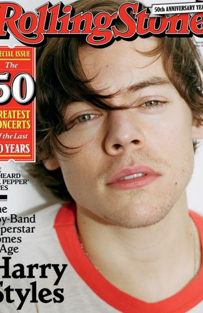 Harry Styles on the cover of the May issue of Rolling Stone magazine. Picture: Rolling Stone