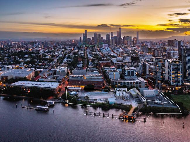 REAL ESTATE: This 1.76ha site on the Brisbane River at 17 Skyring Tce is about to hit the market for north of $100m. Image supplied by JLL.