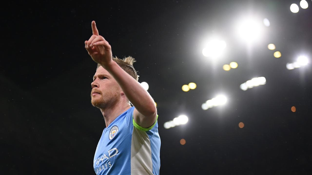 Kevin De Bruyne of Manchester City celebrates. (Photo by Michael Regan/Getty Images)