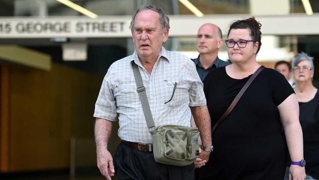 Graham Ogden, brother of Barbara McCulkin, leaves the Supreme Court in Brisbane, Monday, Nov. 28, 2016. Garry Dubois has been found guilty of the 1974 murders of sisters Vicki and Leanne McCulkin and the manslaughter of their mother, Barbara.