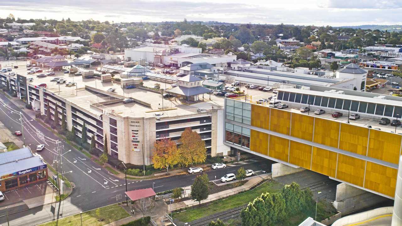 View due north west from Toowoomba City Bowls Club. Drone pictures of Toowoomba CBD. Sunday, 19th May, 2019. Picture: Nev Madsen