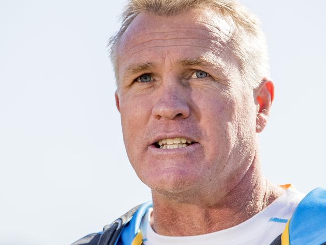 Titans  coach Garth Brennan talking to the media.  Picture: Jerad Williams