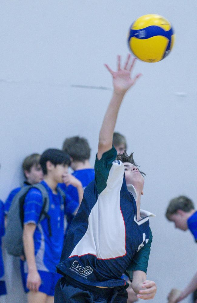 St Peters V Craigsleigh in the Australian Volleyball Schools Cup is being played at the Gold Coast Sports and Leisure Centre in Carrara. Picture: Glenn Campbell