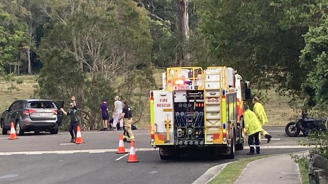 A man has been left fighting for life after a collision between a motorcycle and a car in Buderim. Photo: Elizabeth Neil