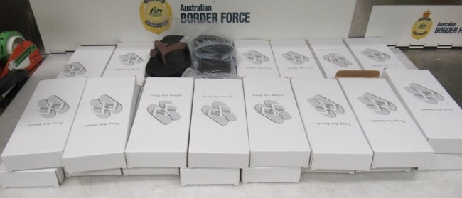 A man charged over the alleged importation of methylamphetamine, or 'ice'  into Sydney packed in the soles of thongs sent by air mail, has been refused bail in Manly Local Court. Picture: NSW Police