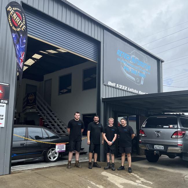 The Aztech Automotive team at Brendale has won the best best mechanic title for Moreton and North Brisbane. Photo: contributed.