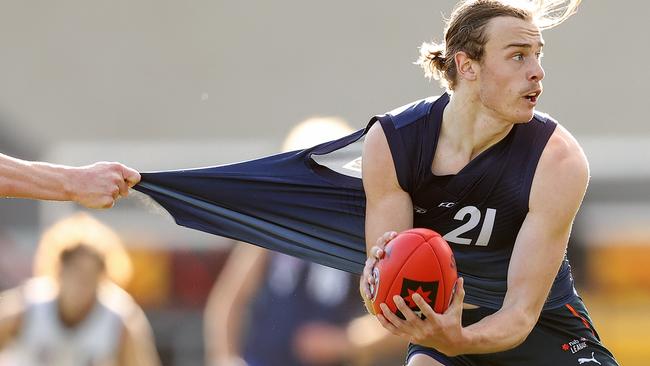 Josh Goater in action during Vic Metro’s trial game against Vic Country.