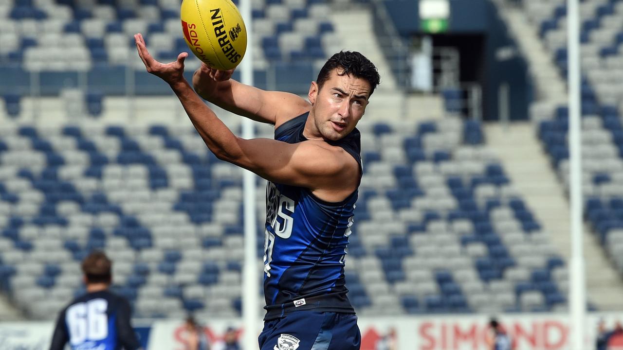 Sam Simpson at Geelong training.