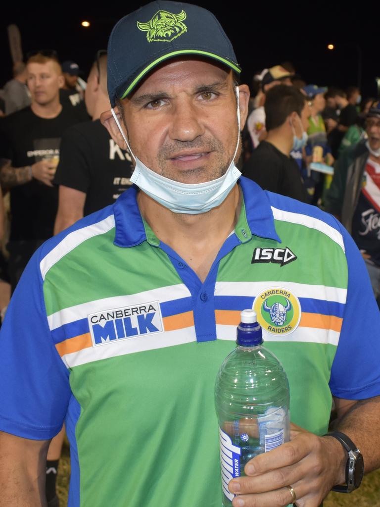 <p>Greard Raiteri in the crowd at the New Zealand Warriors v Canberra Raiders at BB Print Stadium in Mackay, August 27, 2021. Picture: Matthew Forrest</p>