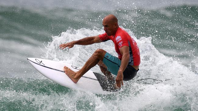 US surfer Kelly Slater had some early success at Manly. Picture: AAP