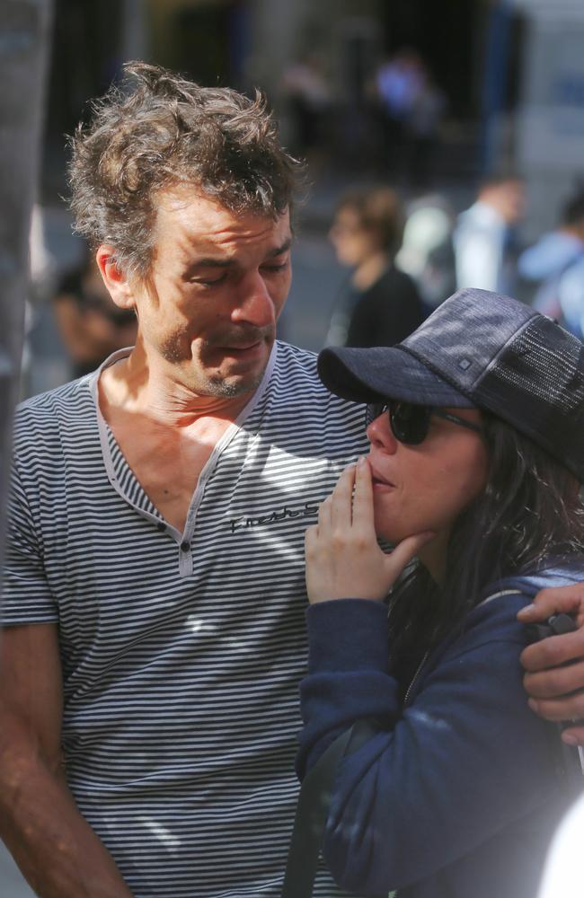 George and Harriette Denny at the Martin Place memorial site. Picture: John Grainger