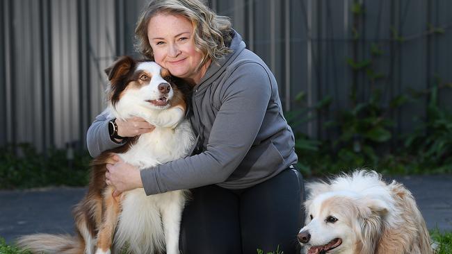 Belinda Stansfield and her two Border Collies Corke and Raz. Picture: Mark Brake