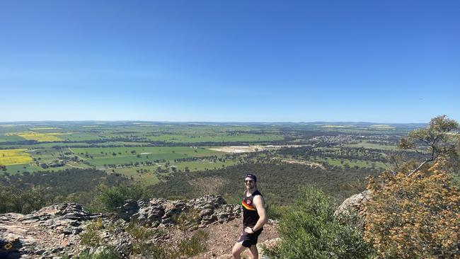 Ryan Fletcher enjoyed the views from the top of 'The Rock'. Picture: Kate Kiernan