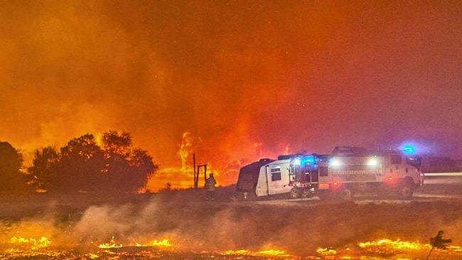 The blaze has destroyed eight properties since it was first sparked on Saturday. Picture: Department of Fire and Emergency Services WA