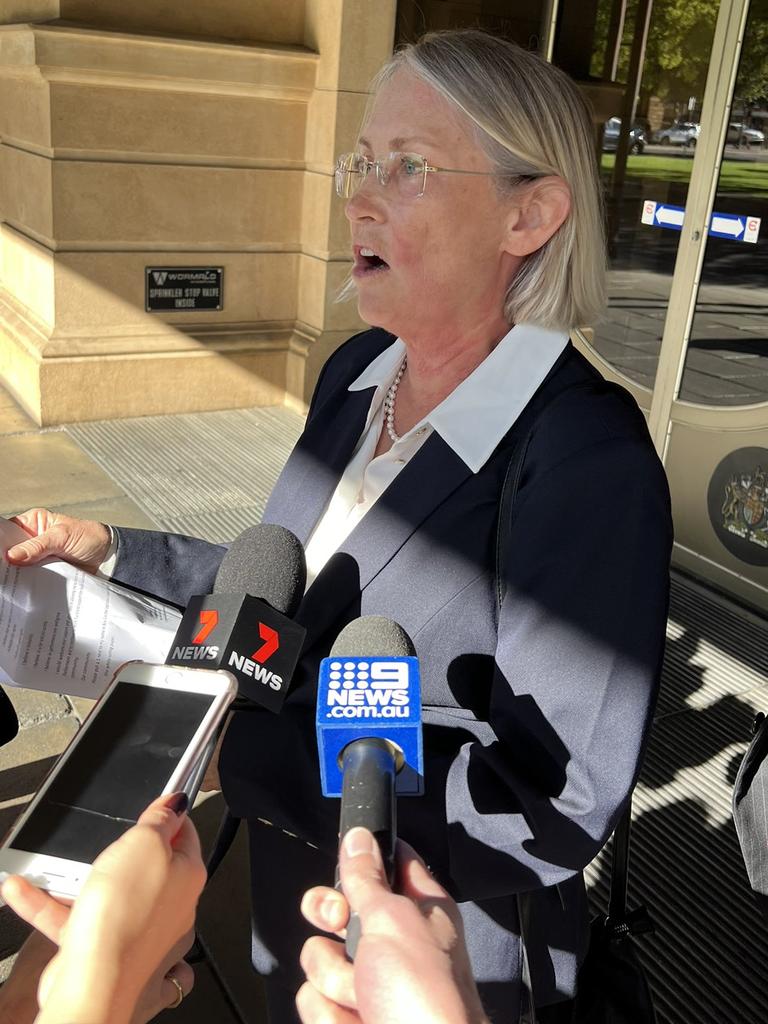 Annabel Digance speaks to media outside court during an earlier appearance. Picture: Supplied