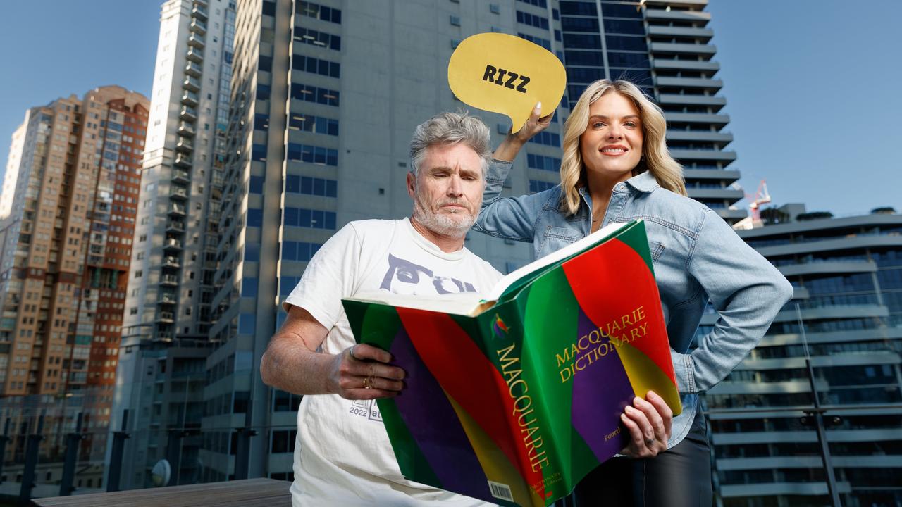 2DayFM radio hosts Dave “Hughesy” Hughes, with co-host Erin Molan, was keen to know if “rizz” was in the dictionary and whether or not he could use it in Scrabble. Picture by Max Mason-Hubers