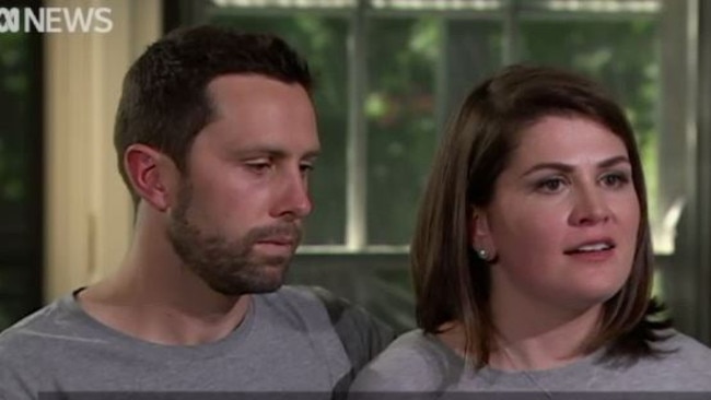 Sara Chivers and her husband Leigh have shared their heartbreaking story with 7:30. Picture: 7:30/Screengrab.