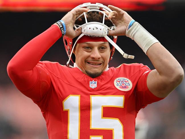 CLEVELAND, OHIO - DECEMBER 15: Patrick Mahomes #15 of the Kansas City Chiefs looks on during the first quarter against the Cleveland Browns at Huntington Bank Field on December 15, 2024 in Cleveland, Ohio.   Nick Cammett/Getty Images/AFP (Photo by Nick Cammett / GETTY IMAGES NORTH AMERICA / Getty Images via AFP)