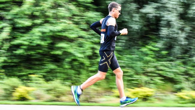 Peter van Wijngaarden competing in the 2017 IAU 24 Hour World Championships, in Belfast, where he placed 33rd with a distance of 236.895km. Picture: Richard Peyton