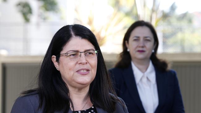 Education Minister Grace Grace with Premier Annastacia Palaszczuk, today announced “pandemic leave” for some of our most hardest working front line workers – Photo Steve Pohlner