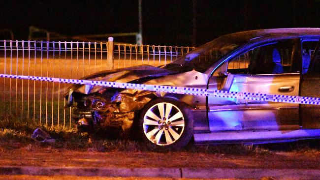 Emergency services on scene at a fatal crash on Ross River Road, Kirwan. Picture: Alix Sweeney