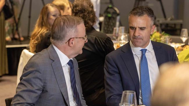 Australian PM Anthony Albanese with SA Premier Peter Malinauskas at The Advertiser’s Building a Bigger, Better SA Forum last month. Pictures: Kelly Barnes