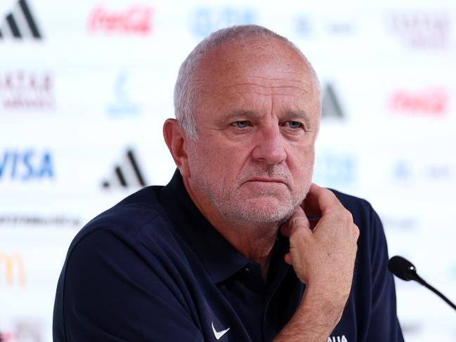 Graham Arnold has been forced into some changes ahead of the Socceroos’ second World Cup clash. Picture: Getty