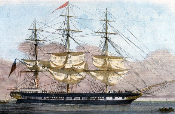 The Dunbar in happier times. It was 61.5 metres long, 11 metres wide and 6.9 metres deep, the largest timber vessel to come out of the James Lang &amp; Sons Sutherland shipyard in England. It was first used as a troop carrier in the Crimean War. Picture: Australian National Maritime Museum