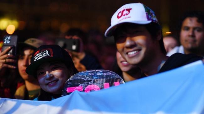 Fans were asked to leave the F1 practice session at the Las Vegas Grand Prix. Picture: AFP