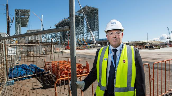 ASC Shipbuilding managing director Craig Lockhart at the Osborne South shipyard precinct. Picture: Brad Fleet