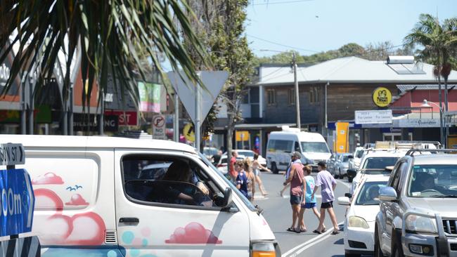 Heavy traffic in Byron Bay on Monday, November 23. Picture: Liana Boss