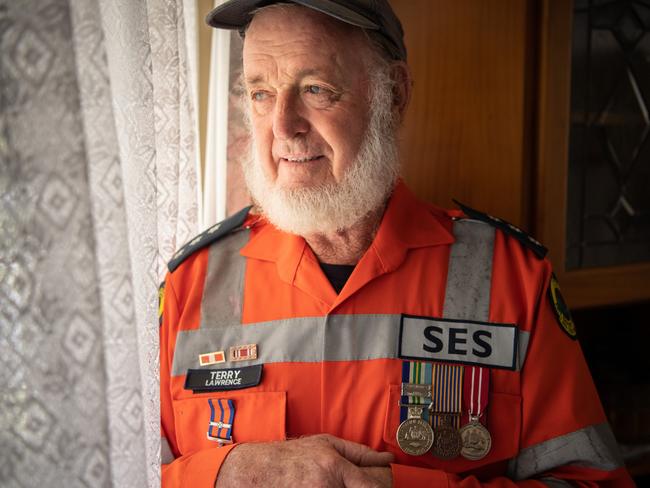 Terry Boatswain, awarded for his 20 years of service to the Lawrence SES. Photo: Adam Hourigan