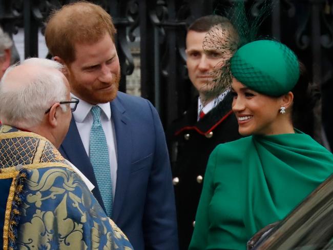 The couple completed their final royal duties at a service at Westminster Abbey. Picture: AFP