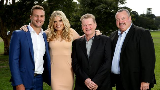 The Channel Nine Footy Show crew Beau Ryan, Erin Molan, Paul Vautin and Daryl Brohman won’t be together in 2018. Picture: Gregg Porteous