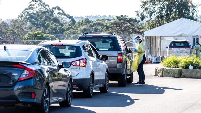 Cars line up for testing at Carlingford on Thursday, July 9. Picture: Monique Harmer