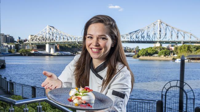 Giulia Orsini is preparing for service to return at Alchemy restaurant on Eagle St. Picture: Richard Walker