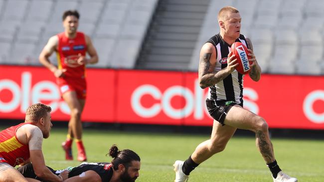 Only 24,397 fans turned out to Collingwood’s Saturday game against Gold Coast. Picture: Michael Klein