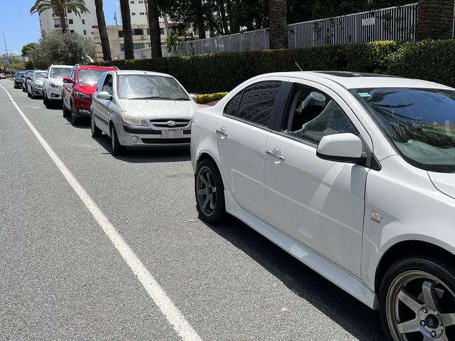 Multiple cars along Brighton Parade in Southport. Picture: Keith Woods.