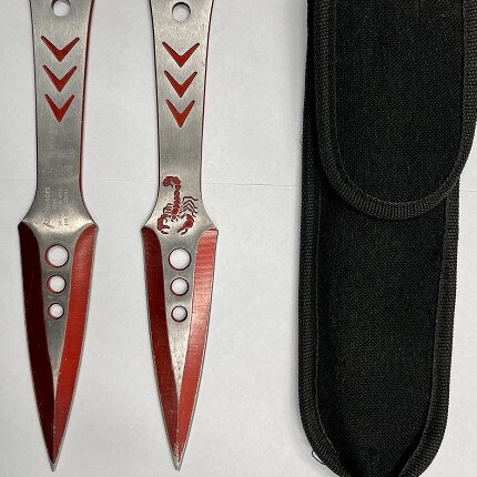 Police allegedly confiscated these throwing knives from a man in the Cairns CBD. Picture: QPS