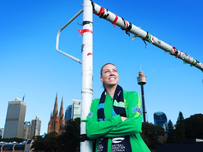 26/6/20: Matildas player, Alanna Kennedy at the Domain soccer field in Sydney. The Women's World Cup has been awarded to Australia and New Zealand. John Feder/The Australian.