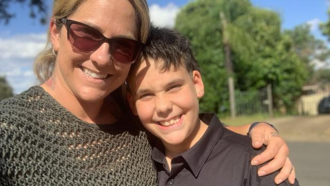 Josh Pike pictured with his mum Leah.