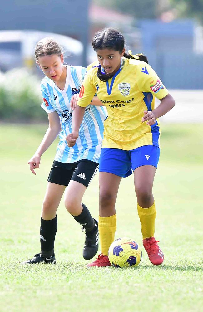 SOCCER: U 13 girls, Kawana V Maroochydore. Picture: Patrick Woods.