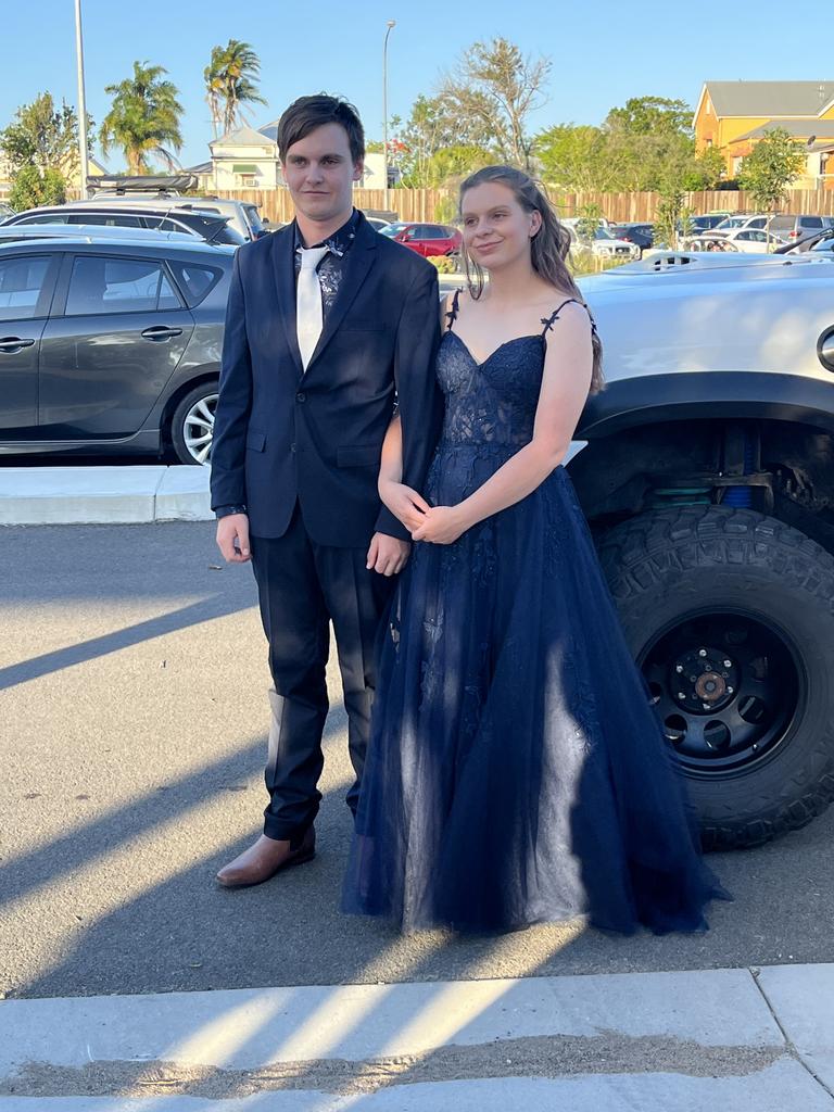 Adam Edelman and Chloe Franklin arrive at the Aldridge State High School formal.