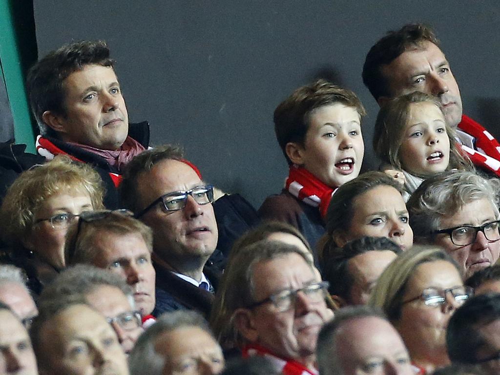 Prince Christian attends the UEFA EURO 2016 qualifier playoff second leg match between Denmark and Sweden with his father. Picture: Jean Catuffe/Getty Images