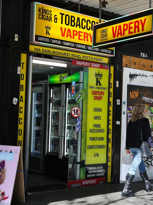 Once renowned Australia's premier night life destinations, King's Cross in Sydney has now been transformed into a thriving hub for tobacco and vape retailers. Picture: NCA Newswire/ Gaye Gerard