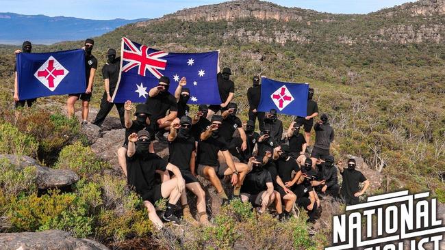 The National Socialist Network gathering in the Grampians in western Victoria in January. Picture: Gab.